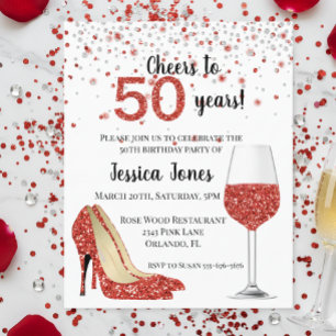 Flyer Brindes para Vinho de Saltos Vermelhos Glitter Cin