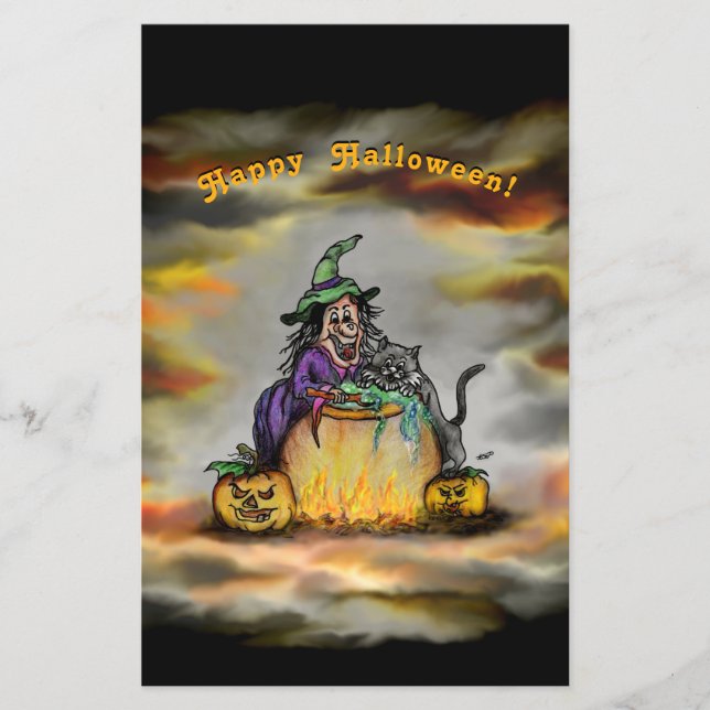 Flyer Bruxa e Gato Negro, Feliz Halloween! (Frente)