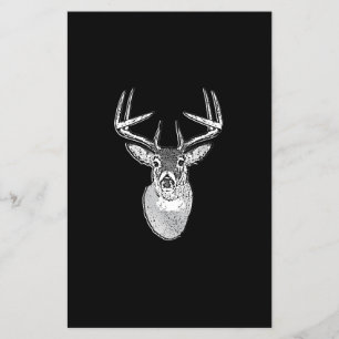 Flyer Buck on Black design White Deer