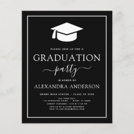 Flyer Budget 2022 Graduation Party Black Invitation Flye