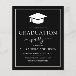 Flyer Budget 2022 Graduation Party Black Invitation Flye