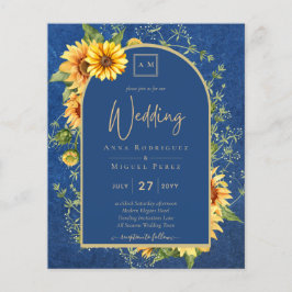 Flyer BUDGET All-in-1 Rustic Sunflower BLUE Wedding
