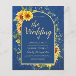 Flyer BUDGET All-in-1 Rustic Sunflower BLUE Wedding
