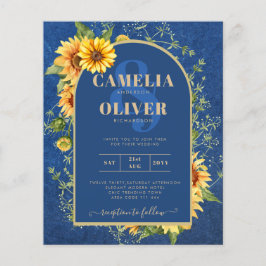 Flyer BUDGET All-in-1 Rustic Sunflower BLUE Wedding