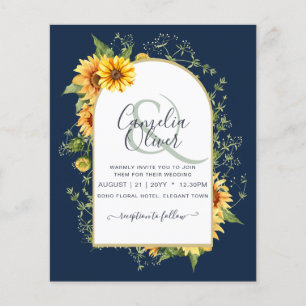 Flyer BUDGET All-in-1 Rustic Sunflowers Greenery Wedding