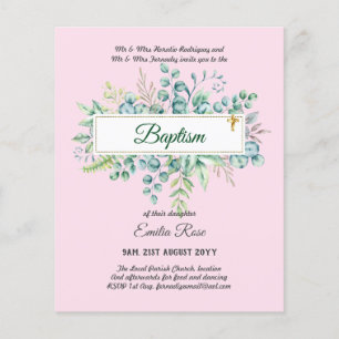 Flyer BUDGET Baptism Bautizo Bautismo GREENERInvites