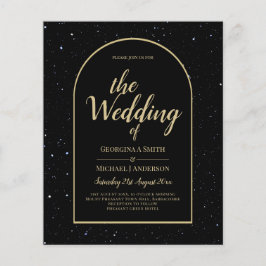 Flyer BUDGET BLACK DOURADO Starry Night Convite de casam