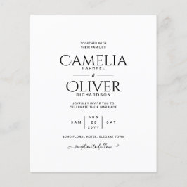 Flyer BUDGET Black White MONOCHROME Wedding PAPER