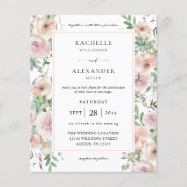 Flyer Budget Blush Pink Floral & Succulent Wedding 2