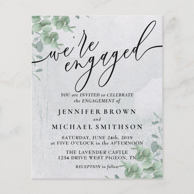 Flyer Budget Boho Eucalyptus Signature Engaged (Frente)