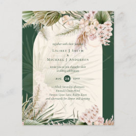 Flyer BUDGET BOHO Pampas Grass MATTE DE Casamento Verde