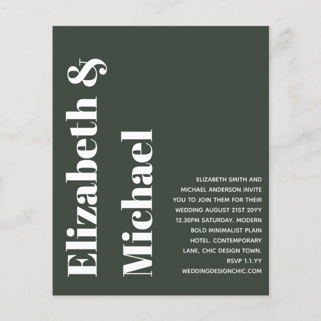 Flyer BUDGET BOLD Typography Wedding Invite Minimalist (Frente)