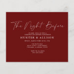 Flyer Budget Burgundy The Night Before | Invitation<br><div class="desc">Modern Rehearsal Dinner Invitations in black and white. Edit to fit your needs.</div>