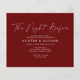 Flyer Budget Burgundy The Night Before | Invitation 