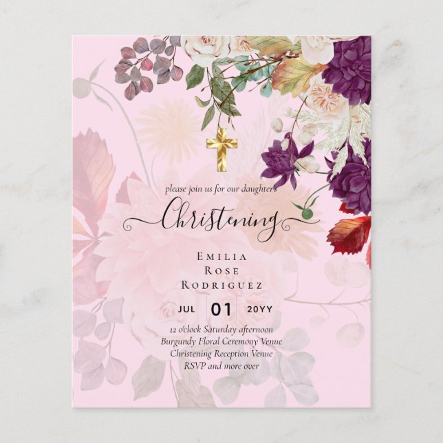 Flyer BUDGET CHRISTENTE Convite Baptism Bautizo Bautismo (Frente)