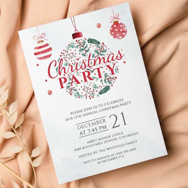 Flyer Budget Christmas Holiday Office Party Invitation (Modern Christmas Holiday Party Invitation Flyer)