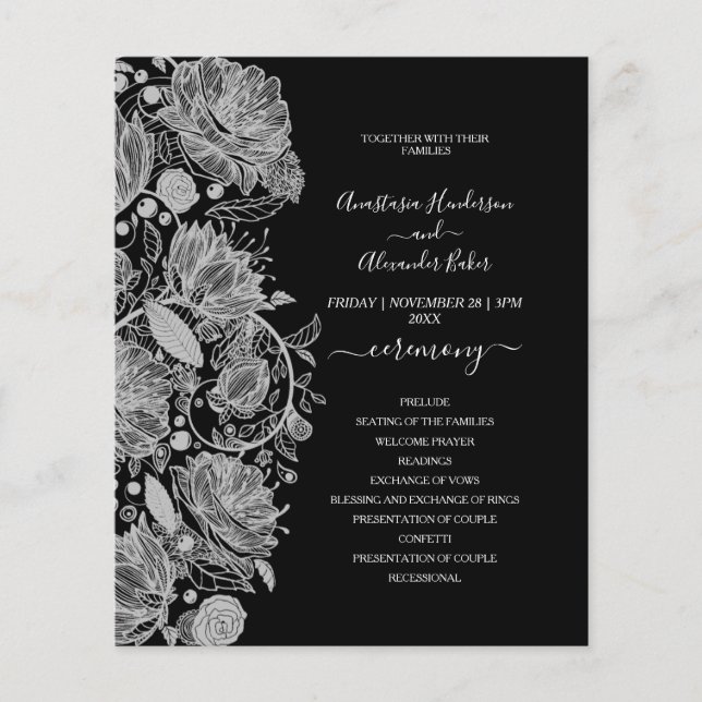 Flyer Budget Classic Wedding Program card. (Frente)
