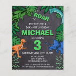 Flyer Budget Dinosaur Kids Dino Trex Birthday Invitation<br><div class="desc">This dinosaur design is great for the birthday boy in your life. Give them a dino-mite bday with this dino themed design featuring a trex,  triceratops,  brontosaurus,  and raptor.</div>