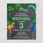 Flyer Budget Dinosaur Kids Dino Trex Birthday Invitation<br><div class="desc">This dinosaur design is great for the birthday boy in your life. Give them a dino-mite bday with this dino themed design featuring a trex,  triceratops,  brontosaurus,  and raptor.</div>