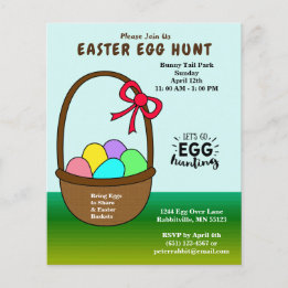 Flyer Budget Eggs in a Basket Easter Egg Hunt Invitation