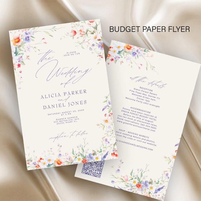 Flyer Budget elegant all in one wedding invitation (Criador carregado)