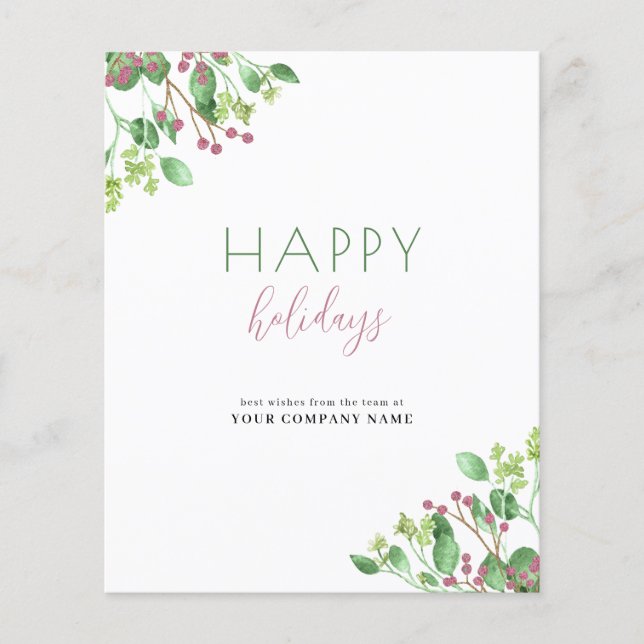 Flyer Budget elegant business corporate holiday card (Frente)