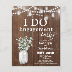 Flyer BUDGET Elegant Eucalyptus I DO Party Invitation