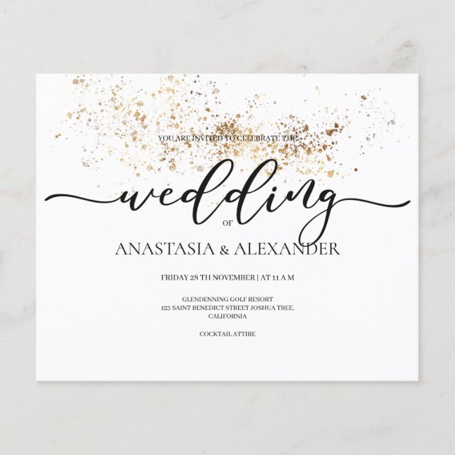 Flyer BUDGET/Elegant wedding invitation. Invitation (Frente)