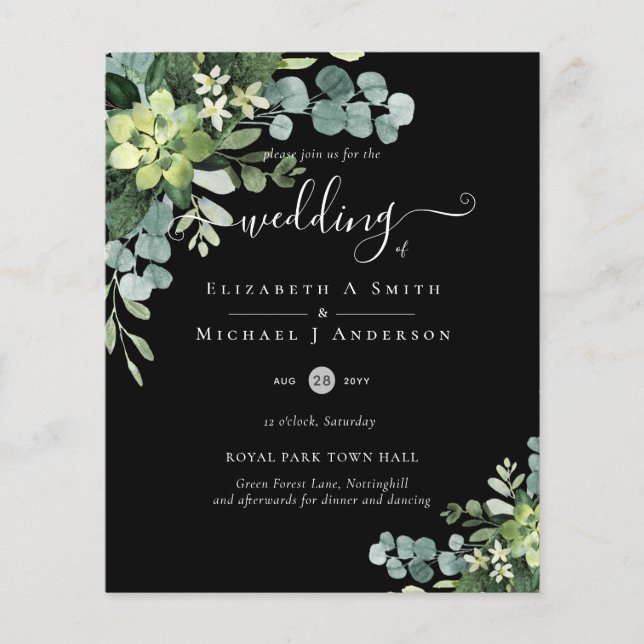 Flyer BUDGET Eucalyptus greenery Casamento (Frente)