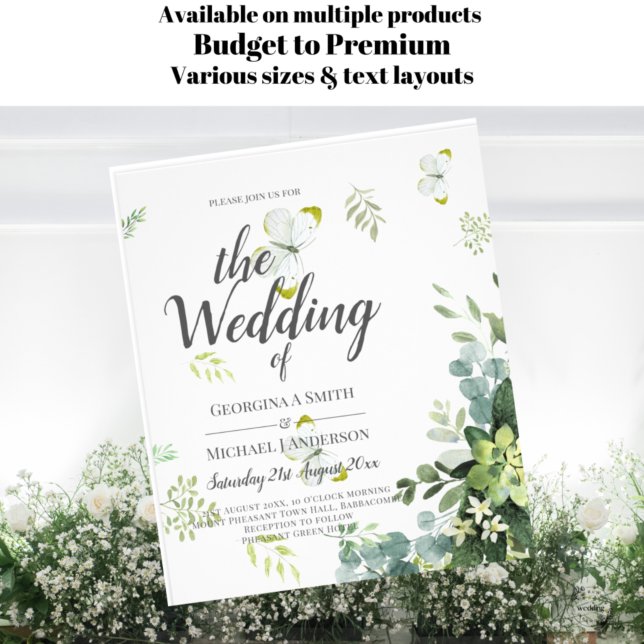 Flyer BUDGET Eucalyptus Greenery deixa o casamento de Em (Criador carregado)