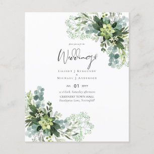 Flyer BUDGET Eucalyptus Greenery Foliage Casamento