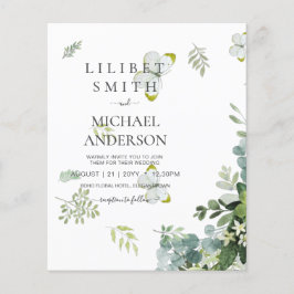 Flyer BUDGET Eucalyptus Greenery Leaf Botanical Weding