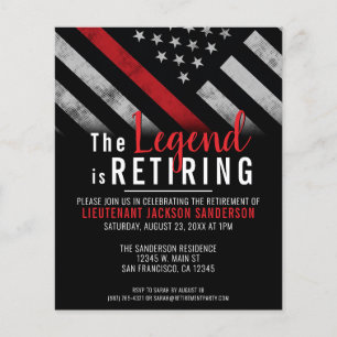 Flyer Budget Firefighter Retirement Red Line Invitation
