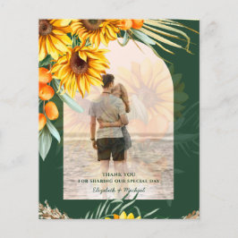 Flyer BUDGET Girassóis Pampas Grass Green BOHo Casamento