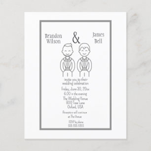 Flyer BUDGET Gray Gay Couple Wedding Invitation