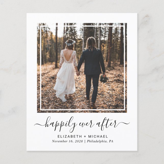 Flyer Budget Happily Ever After Photo Wedding Reception (Frente)