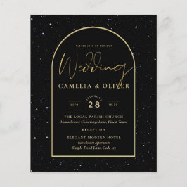 Flyer BUDGET Jet BLACK DOURADO Starry Night Convite de c