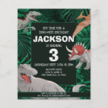 Flyer Budget Kids Dino Trex Dinosaur Birthday Invitation<br><div class="desc">This dinosaur design is great for the birthday boy in your life. Give them a dino-mite bday with this dino themed design featuring a trex,  triceratops,  brontosaurus,  pterodactyl,  and raptor.</div>