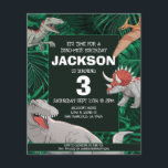 Flyer Budget Kids Dino Trex Dinosaur Birthday Invitation<br><div class="desc">This dinosaur design is great for the birthday boy in your life. Give them a dino-mite bday with this dino themed design featuring a trex,  triceratops,  brontosaurus,  pterodactyl,  and raptor.</div>