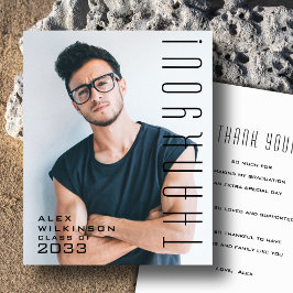 Flyer BUDGET Modern Black Script Photo FORMANDO Obrigado