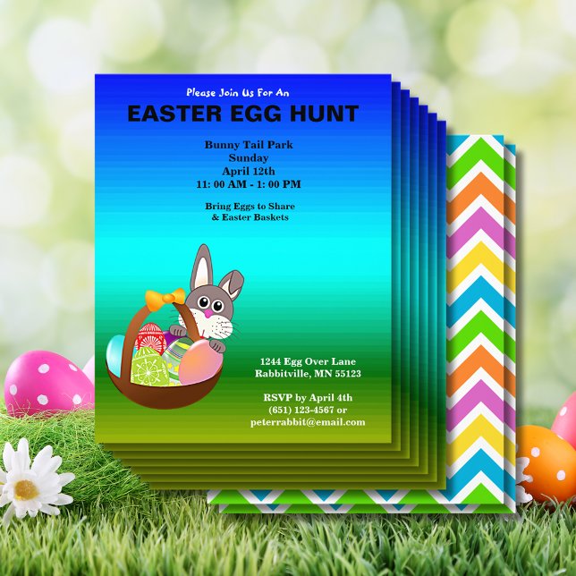 Flyer Budget Painted Eggs & Bunny Easter Egg Hunt (Budget Painted Eggs & Bunny Easter Egg Hunt Flyer)