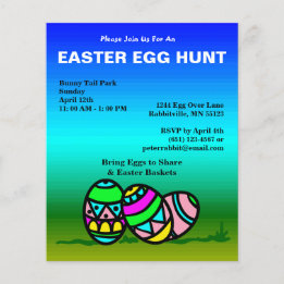 Flyer Budget Painted Eggs Easter Egg Hunt Invitation