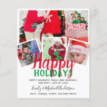 Flyer Budget Photo Collage Christmas Card Invites Letter<br><div class="desc">*** NOTE: THIS IS PAPER LIGHT - ENVELOPES NOT INCLUDED ***Add four of your own photos to this festive red and green modern greetings item. Text template fields both sides ensure you can write your annual catch up letter for your friends and family.</div>