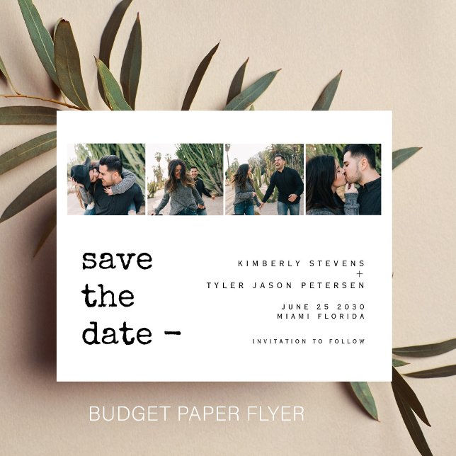 Flyer Budget photo collage modern wedding save the date (Criador carregado)