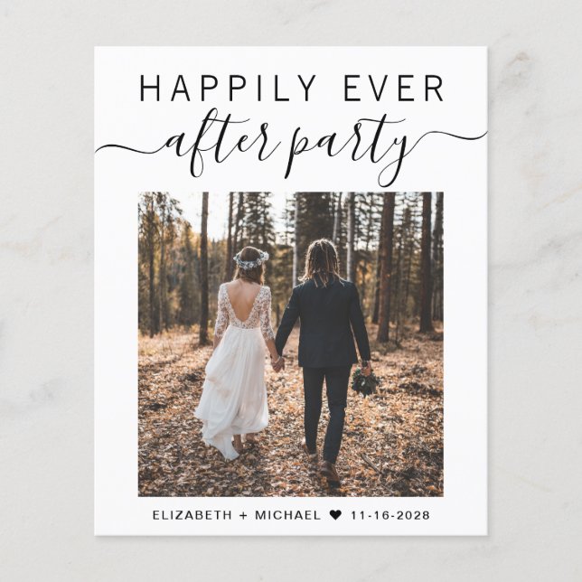 Flyer Budget Photo Happily Ever After Party Invitation (Frente)