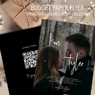 Flyer Budget photo QR code all in one wedding invitation