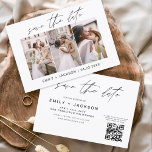 Flyer Budget QR Code - Save the Date  Modern 3 Photo<br><div class="desc">Budget QR Code - Modern and Elegant Landscape Horizontal Three (3) Photo Save the Date Wedding Magnet with hand lettered script typography. The save the date invitation magnet includes script typography and chic and simple design that you can add your customized engagement photograph picture to.</div>