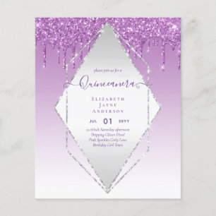 Flyer BUDGET Quinceanera Derrubando Glitter Glamor 15