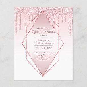 Flyer BUDGET Quinceanera Derrubando Glitter Glamor 15