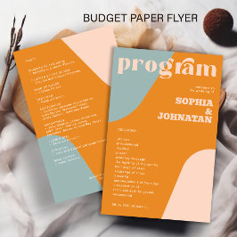 Flyer Budget retro wedding program template